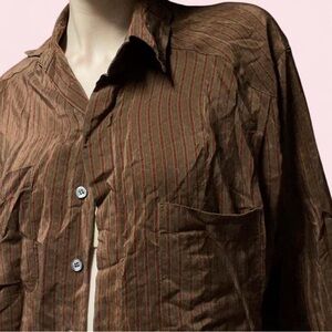 Calvin Klein Button Shirt with intricate brown and red design